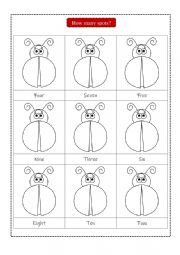 English Worksheet: How many spots?