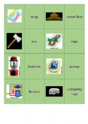 English Worksheet: camping items (matching)
