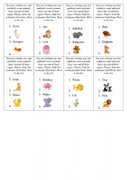 English Worksheet: Animals (game)