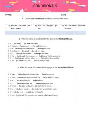 English Worksheet: Zero, First, Second, and Third Conditional.