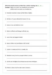 English Worksheet: Comparing with as... as...