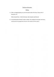 English Worksheet: Two questions about the story �The face on the screen�.