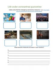 English Worksheet: Life in quarantine