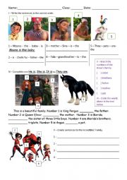 English Worksheet: Disney Family Members