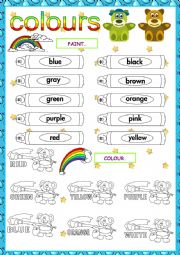 English Worksheet: color activity