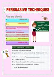 English Worksheet: Persuasive Techniques