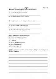 English Worksheet: Movie Worksheet Hugo