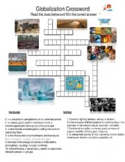 English Worksheet: Globalization crossword