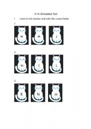 English Worksheet: Letter Test H-N