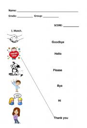 English Worksheet: GREETINGS, FAREWELLS AND COURTESY EXPRESIONS TEST