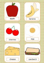 English Worksheet: Food Flashcards (part 1)