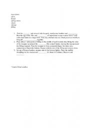 English Worksheet: recipe handout