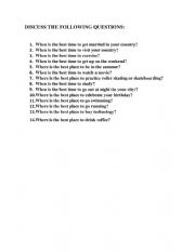 English Worksheet: speaking