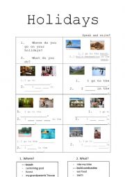 English Worksheet: What do you do on holiday?