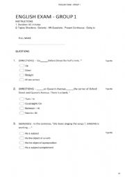 English Worksheet: Basic Test