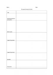 English Worksheet: Persuasive Boxing It Up Plan