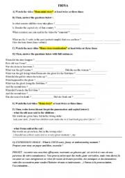 English Worksheet: listening comprehension from video FIONA - enjoy 4e-