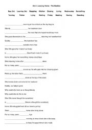 English Worksheet: Fill the blanks - She�s leaving home