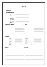 English Worksheet: this is me