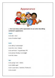 English Worksheet: Appearance