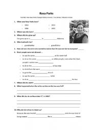 English Worksheet: Rosa Parks