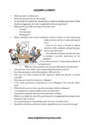 English Worksheet: (un)employment