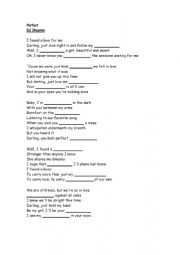 English Worksheet: Perfect - Ed Sheeran 