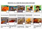 English Worksheet: How do we make a fruit salad? Order the steps