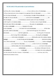 English Worksheet: Past Simple or Past Continuous Exercise (For 8th and 9 th formers)