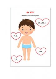 English Worksheet: Body parts