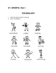 English Worksheet: sports
