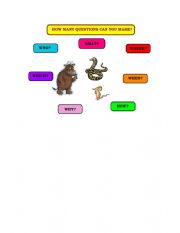 English Worksheet: the gruffalo