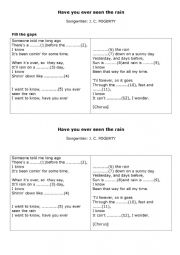 English Worksheet: have you ever seen the rain