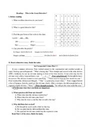 English Worksheet: Reading:  Who is the Great Detective?