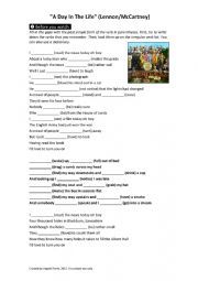 English Worksheet: A Day In The Life-Past Simple