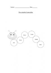 English Worksheet: Colorful Caterpillar