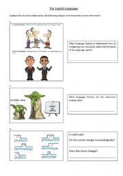 English worksheet: language features