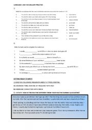 English Worksheet: Routines before and during quarantine