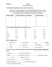 English Worksheet: Practice Exercise on Present perfect