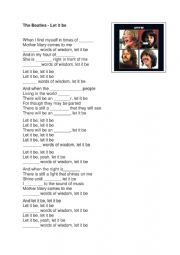 English Worksheet: Let it be - The Beatles