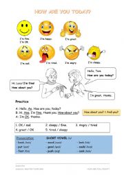 English Worksheet: How are you?