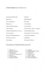 English Worksheet: formal or informal?