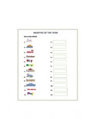 English Worksheet: Months of the year