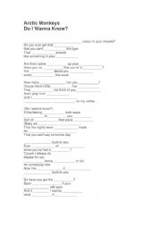English Worksheet: Artic Monkeys SONG