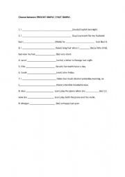 English Worksheet: simple past 