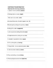 English Worksheet: SENTENCE TRANSFORMATION,WORD FORMATION