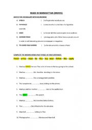 English Worksheet: MAID IN MANHATTAN (MOVIE)