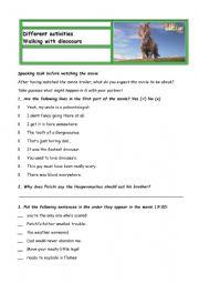 Walking with dinosaurs movie tasks