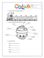 English Worksheet: colours