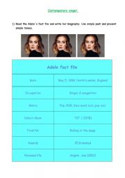 English Worksheet: Adeles fact file
